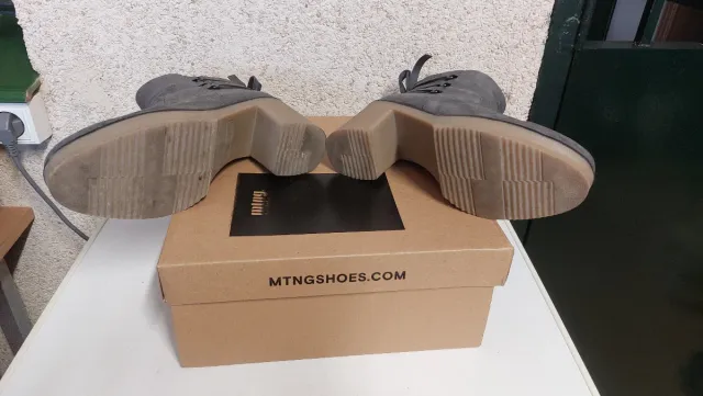 Botas Mustang Tacón Plataforma Gris Talla 40