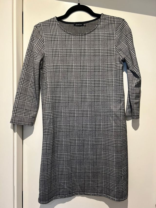 Vestido cuadros manga francesa