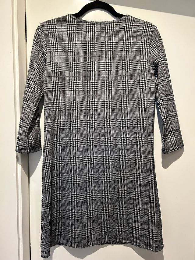 Vestido cuadros manga francesa