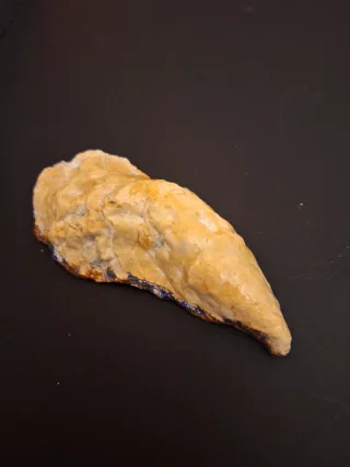 Ostrica decorata con viola e bordo oro