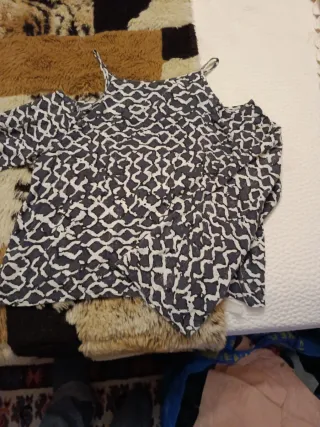 Blusa Mango Hombros Descubiertos Estampada