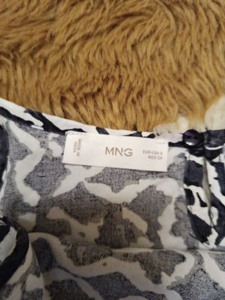 Blusa Mango Hombros Descubiertos Estampada