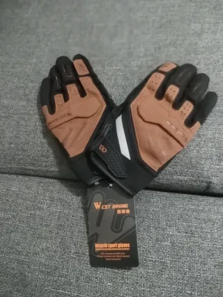 Guantes WEST BIKING Moto/Bici Negro/Marrón
