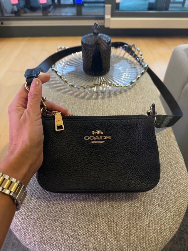 Bolsito Coach Piel Negro