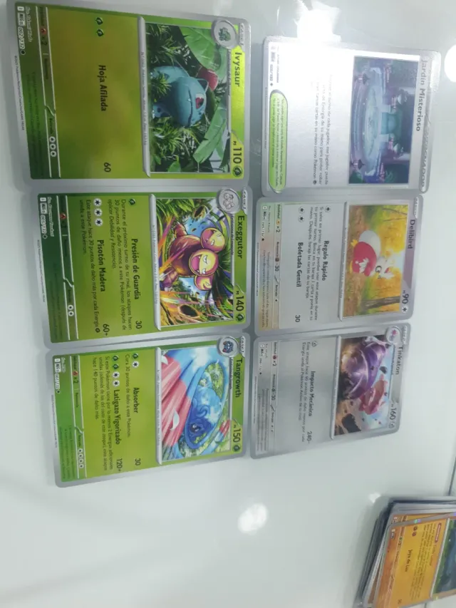 6 Cartas Pokémon Ivysaur, Exeggutor, Tangrowth