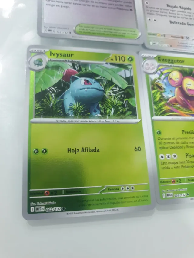 6 Cartas Pokémon Ivysaur, Exeggutor, Tangrowth