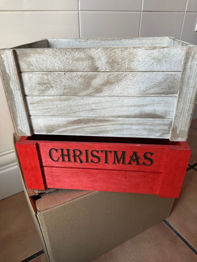 Caja Decoración Madera Christmas