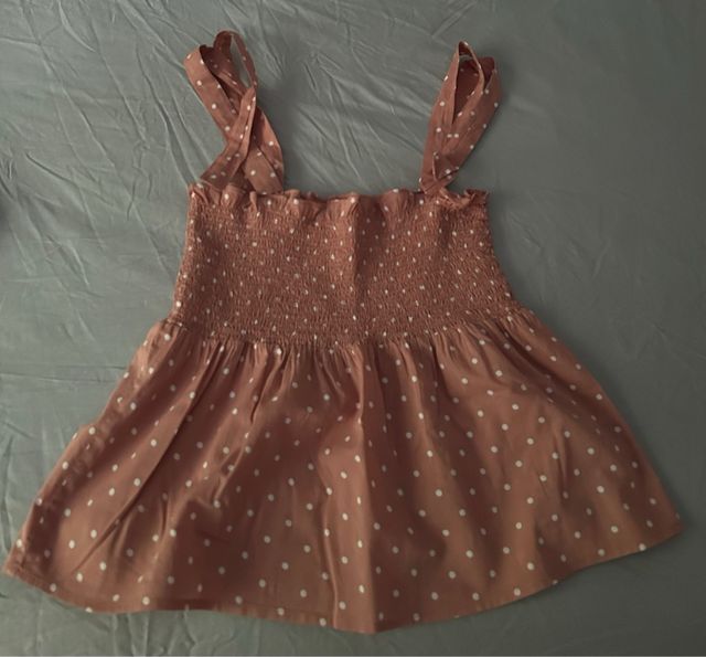 Top tirantes lunares rosa y blanco