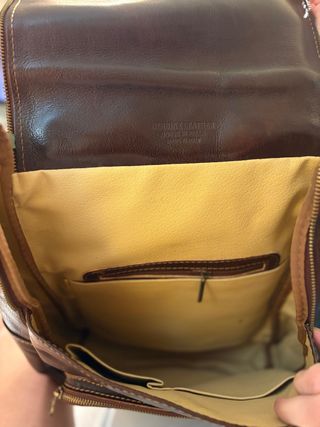 Mochila de cuero genuino Made in Italy artesanal