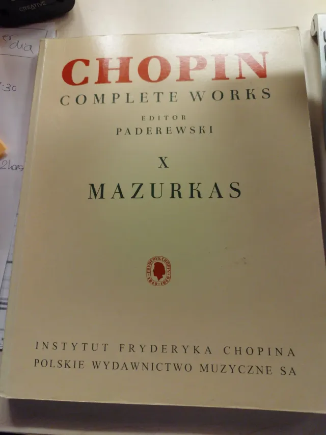 Libro Partituras Chopin X Mazurkas