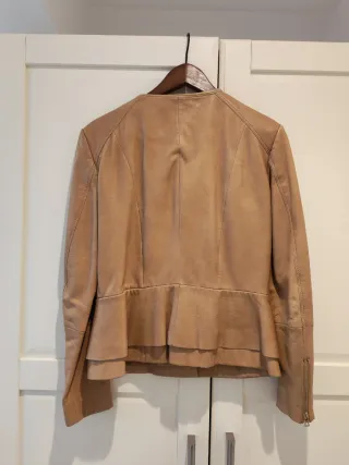 Chaqueta Mango Piel Beige Talla M