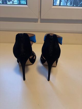 Zapatos de fiesta azules,turquesa y negro