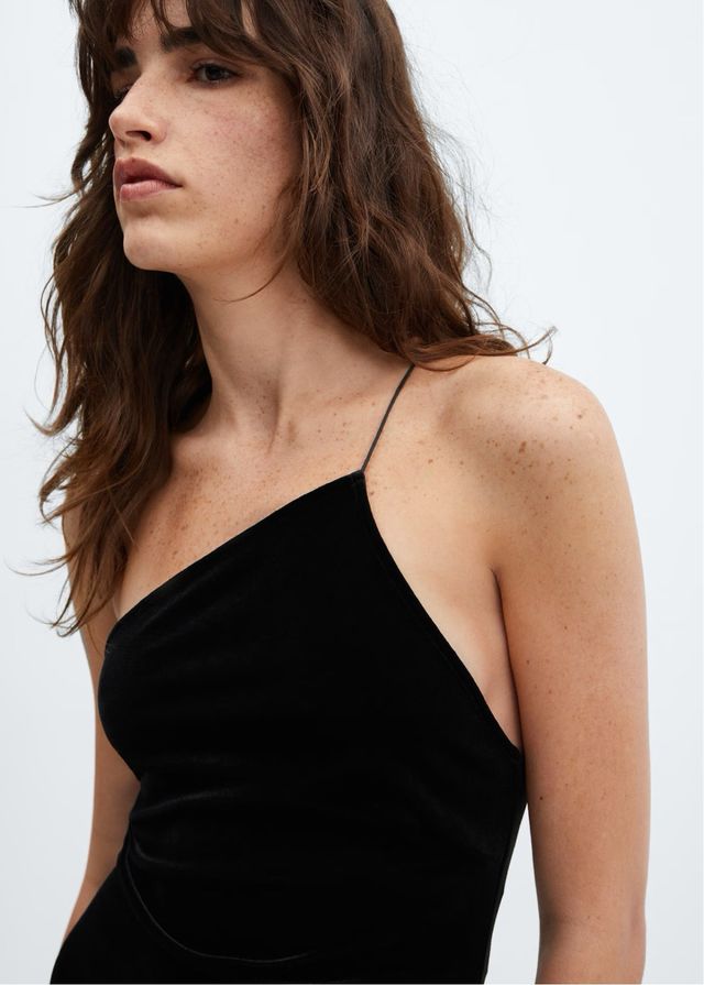 Vestido Terciopelo Negro Mango Tamanho XS