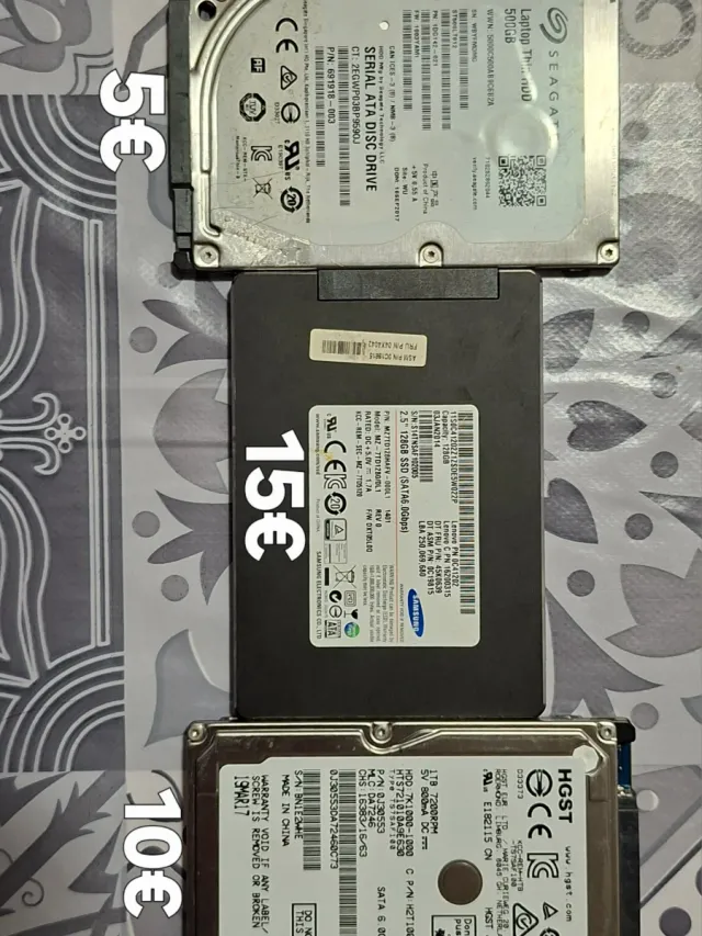 Lote 3 Discos Duros SSD y HDD
