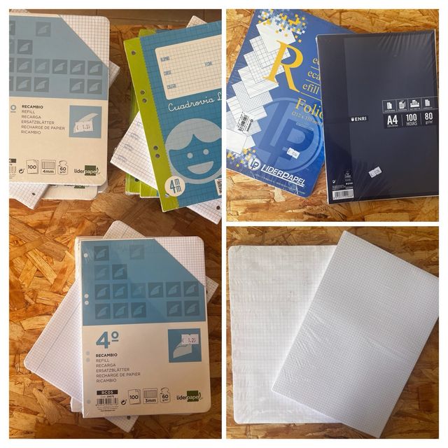 Lote 2. Recambios tamaño Folio y Cuartilla