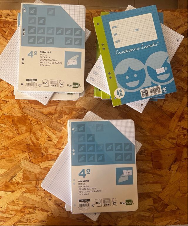 Lote 2. Recambios tamaño Folio y Cuartilla