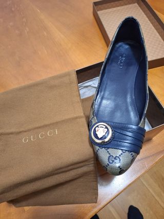 Ballerine Gucci donna beige/blu