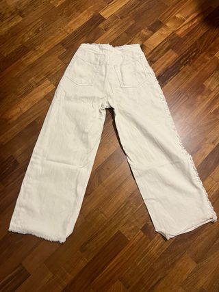 Jeans larghi donna beige