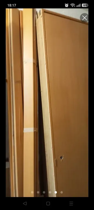 LOTE de 5 Puertas interior de madera color cerezo.