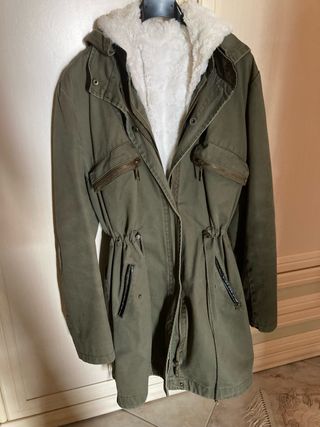 Giubbotto donna verde con cappuccio