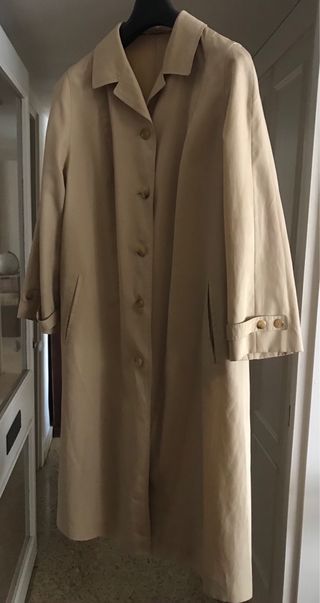 Gabardina clásica vintage beige mujer