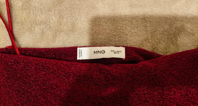 Vestido fiesta Mango rojo