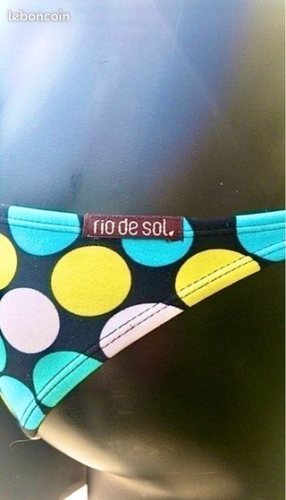 Bikini bandeau brasileño a rayas M