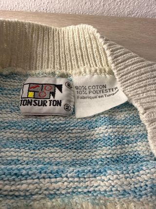 Jersey Oversize Rayas Azul y Blanco