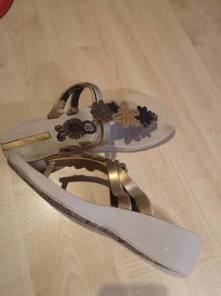 Chanclas Ipanema Flores Marrón y Dorado