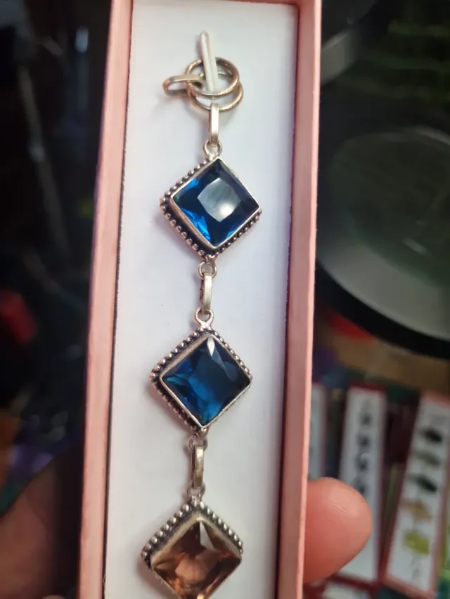 Pulsera Topacio Imperial y London Blue