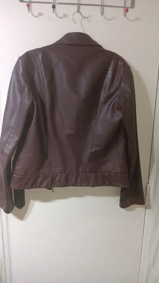 Cazadora Piel Ovina Granate oscuro