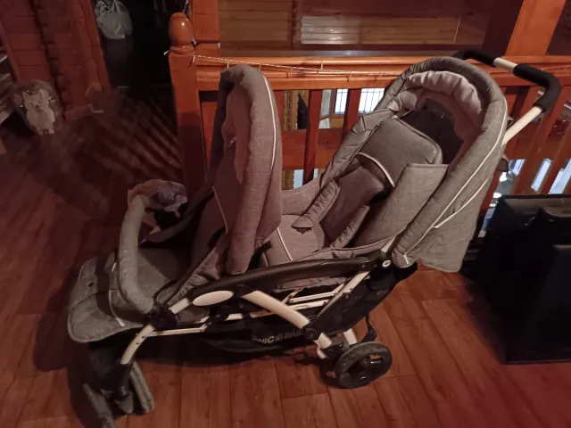 Carrito Gemelar Chic4Baby Gris