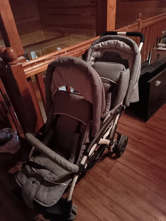 Carrito Gemelar Chic4Baby Gris