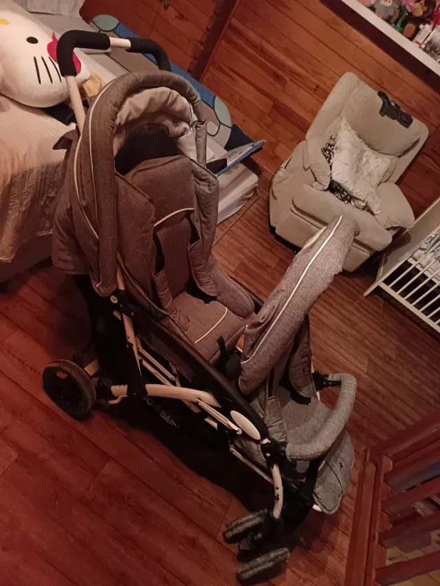 Carrito Gemelar Chic4Baby Gris