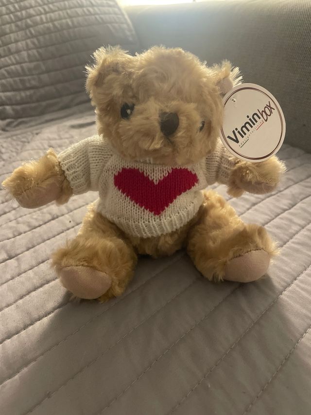 Osito de peluche con jersey de corazón