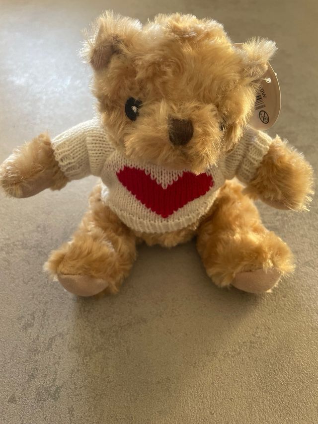 Osito de peluche con jersey de corazón
