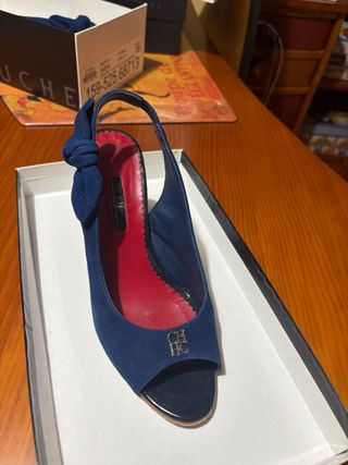 Sandalia CH Azul y Dorada