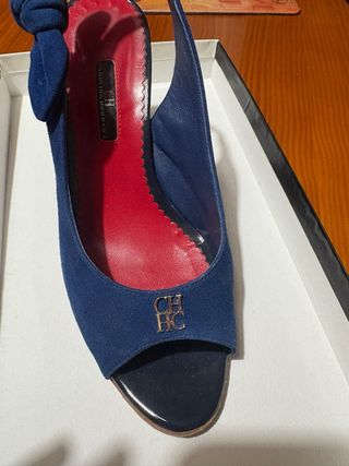 Sandalia CH Azul y Dorada