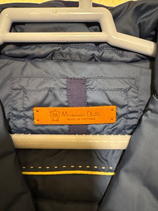 Chaqueta de mujer acolchada azul, de plumas