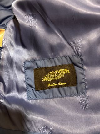 Chaqueta de mujer acolchada azul, de plumas