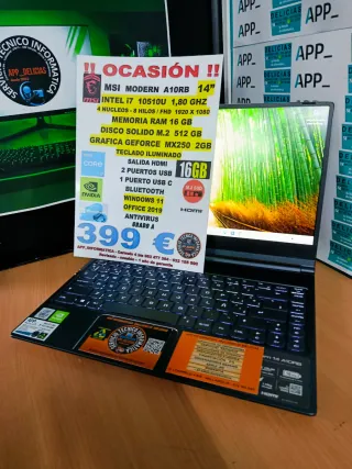 MSI Modern A10RB 14 Intel i7 16GB RAM