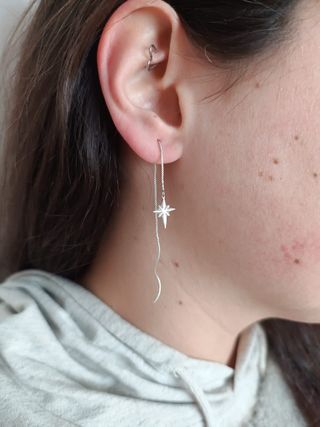 Pendientes Estrella / Star. Plata 925.