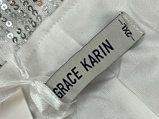 Falda Lentejuelas Plata Talla XXI 