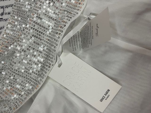 Falda Lentejuelas Plata Talla XXI 