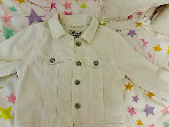 Cazadora niña Denim blanca Talla 7-8