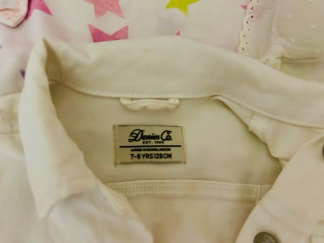 Cazadora niña Denim blanca Talla 7-8