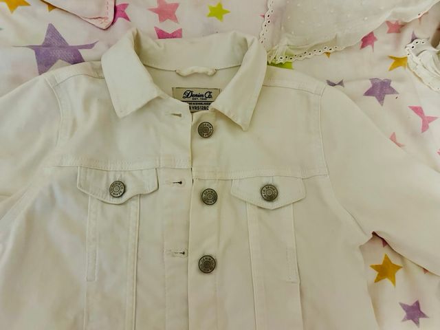 Cazadora niña Denim blanca Talla 7-8