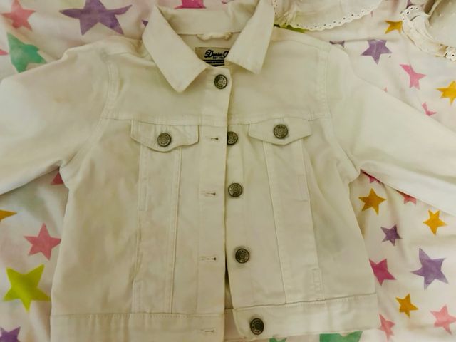 Cazadora niña Denim blanca Talla 7-8