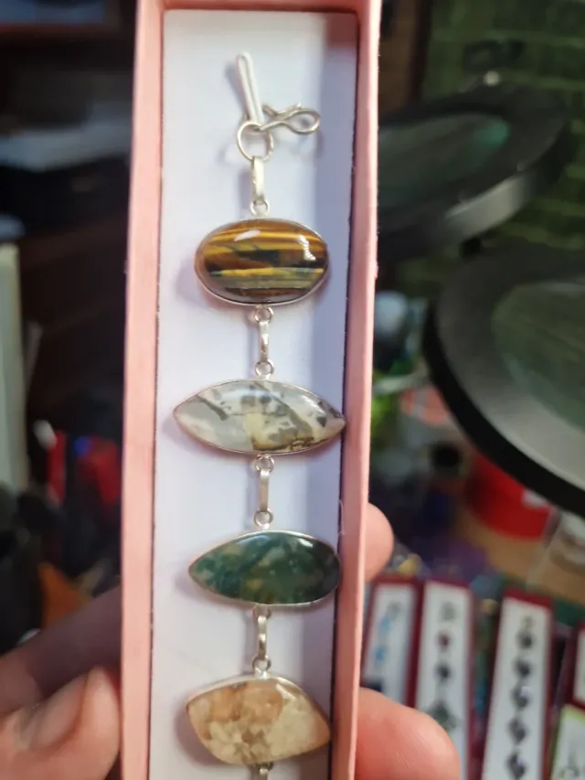 Pulsera Ojo de Tigre y Jaspes Brasil