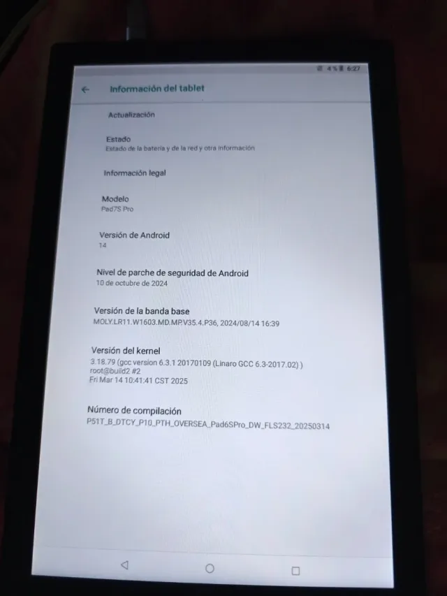 Tablet Pad7S Pro Android 14